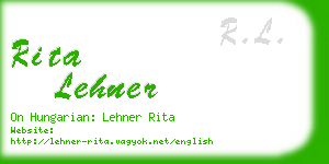 rita lehner business card